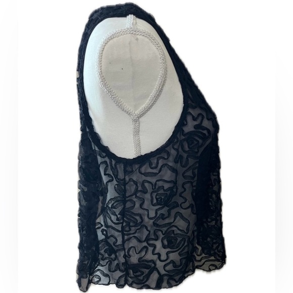 Free People Black ‘Rosette’ Mesh Sheer Tank - Picture 3 of 6